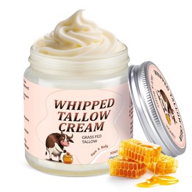 Whipped Tallow Cream - Skin Care Moisturising Lotion for Face and Body, 100% Beef Tallow from Grass-Fed Cattle to Treat Dry, Cracked Skin, Protects Skin 120g