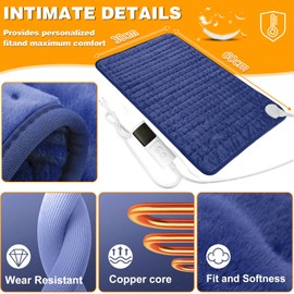 JEDWKFA Heating Pad 60 x 30 cm, Heating Pad with Automatic Shut-Off, Heat Cushion, Heat Blanket, Electric Blanket, 9 Temperature Levels, with 4 Timers, Electric Blanket for Back, Neck, Shoulder, Belly