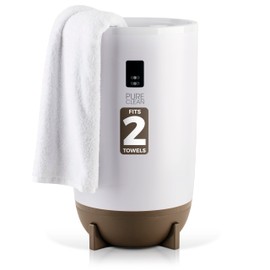 PURE CLEAN Towel Warmers Bucket, with Customized Fragrance for Spa and Bathroom, Luxury Towel Heater Gifts for Him & Her, Auto Shut Off, Fits 2 Large Towels, Blankets, Bathrobes, PJ's (Taupe)
