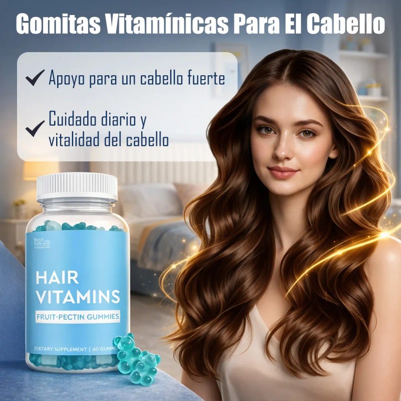 Biotina Gomitas Cabello Piel Uñas Arándano 5100 Mcg Vegan