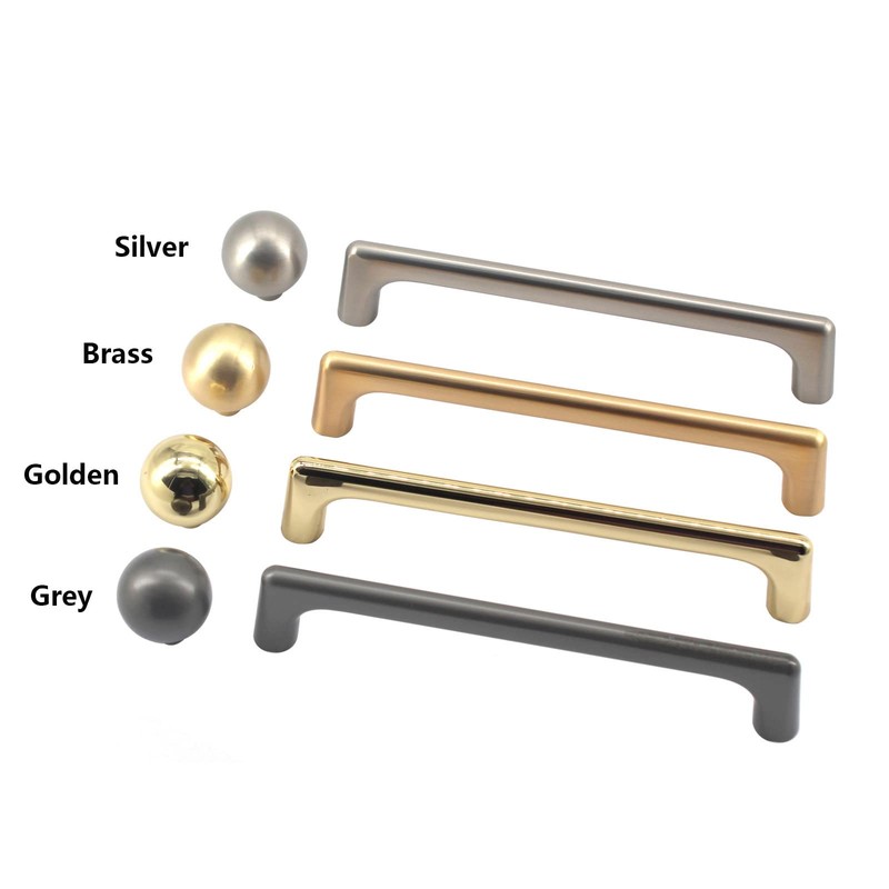 Zerniple Grey Handle Pull Solid Zinc Alloy Drawer Wardrobe Handle