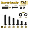Mywish 240 Pieces M6 Screw Nuts and Bolts Assortment Kit,