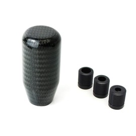 iJDMTOY Glossy Black Real Carbon Fiber Shift Knob Compatible With Most Car 6-Speed, 5-Speed, 4-Speed Manual or Automatic, etc
