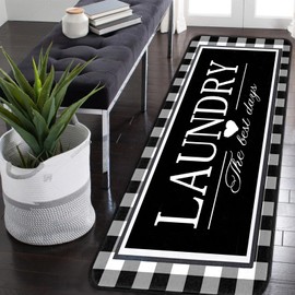Farmhouse Laundry Room Rug Runner 24"X72" Kitchen Mat Washable Entryway Rugs Soft Non Slip Laundry Carpets Comfort Standing Desk Mats,Carpet for Sink,Office,Laundry Room Decor Accessories