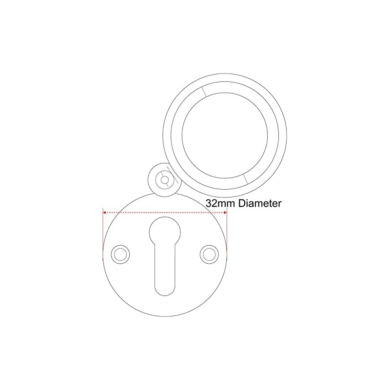 Chrome Covered Key Escutcheon - Round Front Main Door Keyhole