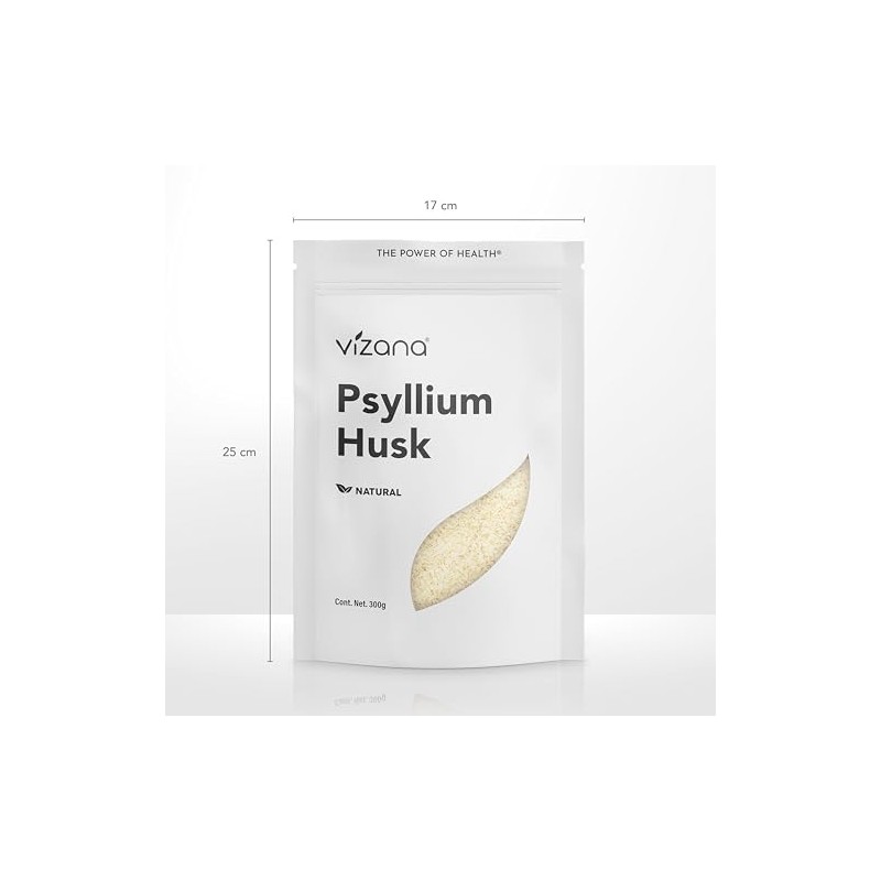 VIZANA NUTRITION | Psyllium Husk Natural 300g Sin Azucar, Cáscara