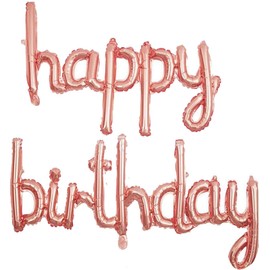 Happy Birthday Balloons Banner,16 Inch Mylar Foil Letters Balloons，Birthday Party Banner For Kids And Boy And Girl Adults，Reusable Ecofriendly Material for Birthday Party Decorations (Rose Gold)