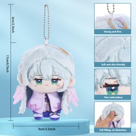 UTIEHD Honkai Star Rail Plush Keychains, Cute 4 Inch Collectible Dolls, Compact Size for Bags and Keys for Fans (Robin)