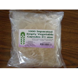 Capsule Connection 1000 Separated Empty Vegetable Capsules, #1 Size, 1000 Count Bag