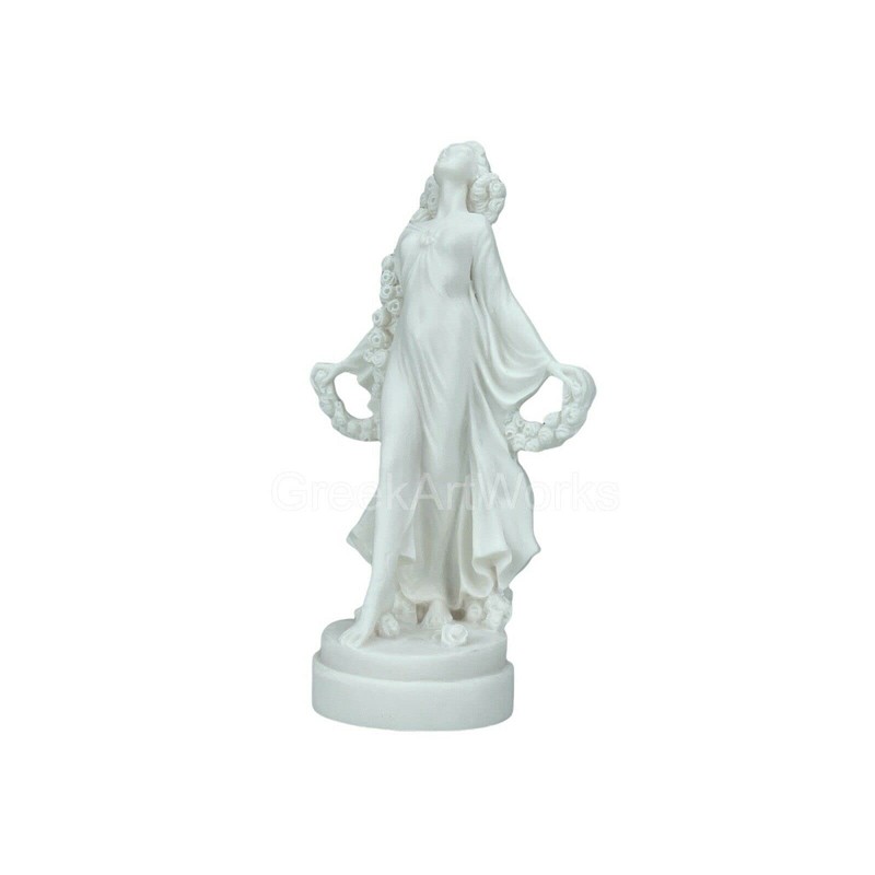 Flora Goddess Golden Maiden of Blossoms Flowers Cast Marble Statue