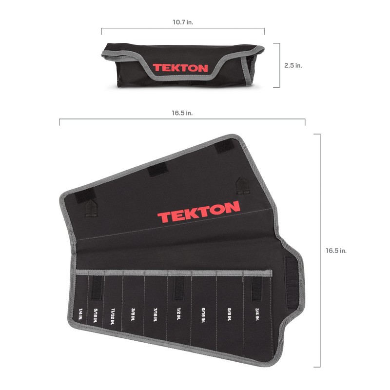 TEKTON 9-Tool Combination Wrench Roll (1/4-3/4 in.) | ORG27309