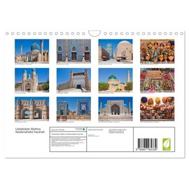 Uzbekistan Myth Silk Road Up Close (Wall Calendar 2026 DIN A4 Landscape), CALVENDO Monthly Calendar: Fascinating Old Buildings and Traditional... Silk Road in Uzbekistan (CALVENDO Places)