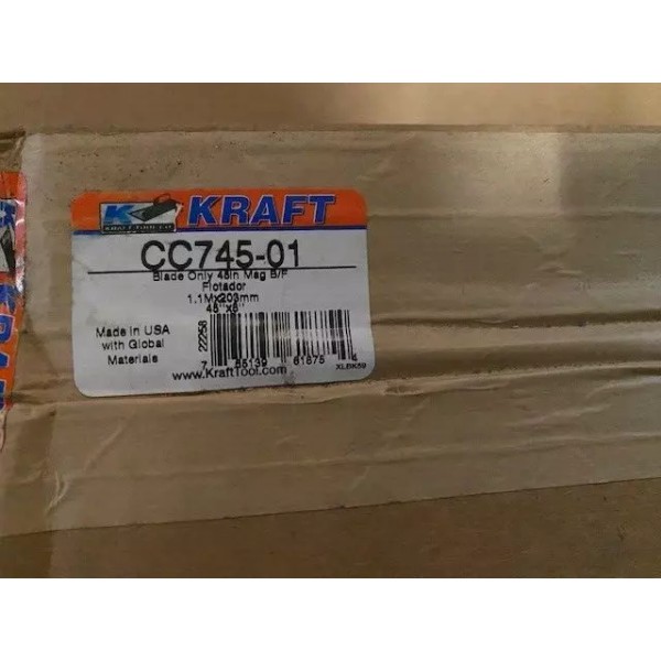 KRAFT 45" Square End Magnesium Bull Float Blade, CC745-01 (NEW)