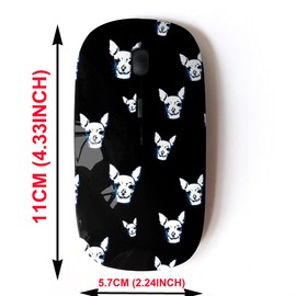 CJCBROES mouse inalámbrico 2.4G con bonito diseño de patrón para todas las computadoras portátiles y computadoras de computadora con nano receptor - Chihuahua perro mascota