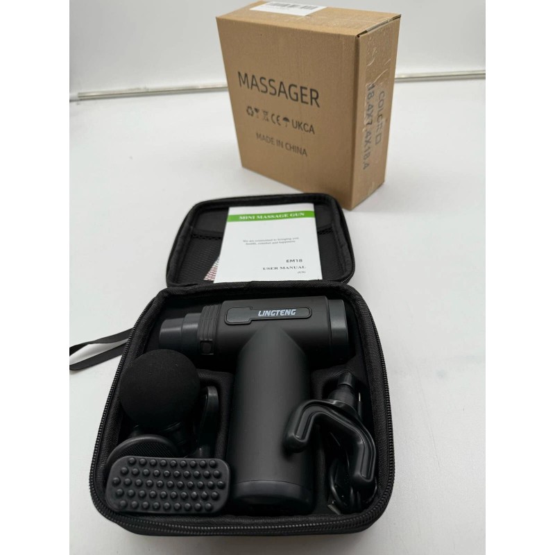 LINGTENG Mini Massage Gun Motor 10 Variable 6 Massage Heads