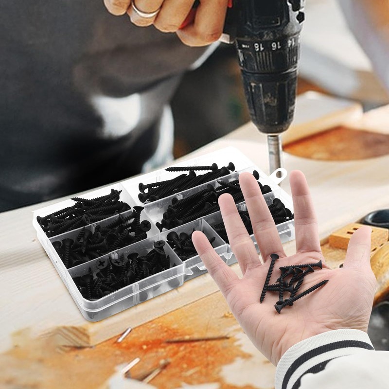 NINDEJIN Drywall Screws with Coarse Thread M3.5 Screws Kit Set