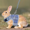 AIITLE Breathable Rabbit Harness and Leash Set - Plaid Pattern