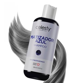 CELESTY  Shampoo Matizador - Variedad Amarillo Azul Morado Negro Rojo Violeta - para el Cuidado de Cabello Rubio Cenizo Dorado Canas                  