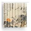 Jagfhhs Asian Shower Curtain Traditional Chinese Pine Trees and Crane