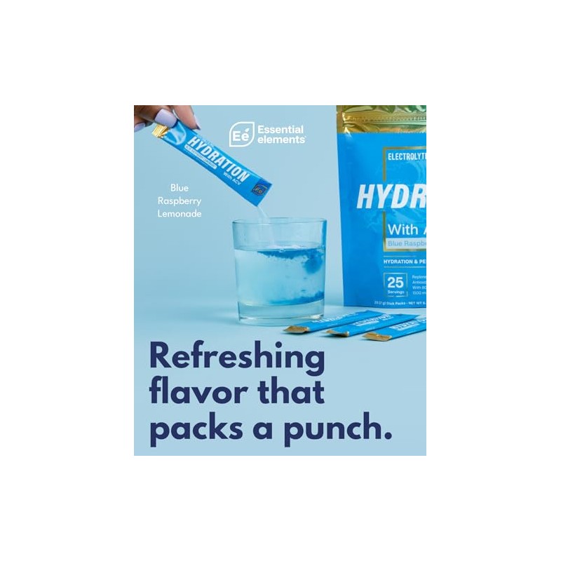 Essential Elements Hydration Packets - Blue Raspberry Pack - Sugar