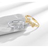 Bow Ring Fashion Jewelry CZ Crystal Diamond Bowknot Open Adjustable