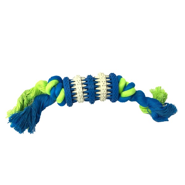 NATURE SOFT Rubber Gear Dog Dental Chew with Cotton Toss