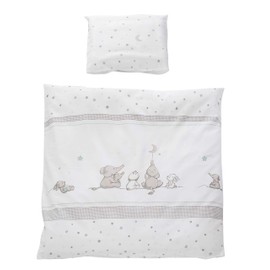 roba Babybettwäsche 80 x 80 cm - Sternenzauber - Wiegenbettwäsche Baby Set 2 teilig - Decken & Kissenbezug mit Stern Motiv für Mädchen & Jungen - Baumwolle - Weiß