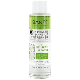 SANTE Naturkosmetik 2-phase make-up remover, removes eye and lip make-up, vegan, gentle and mild, organic oils, removes waterproof make-up, 1 x 100 ml