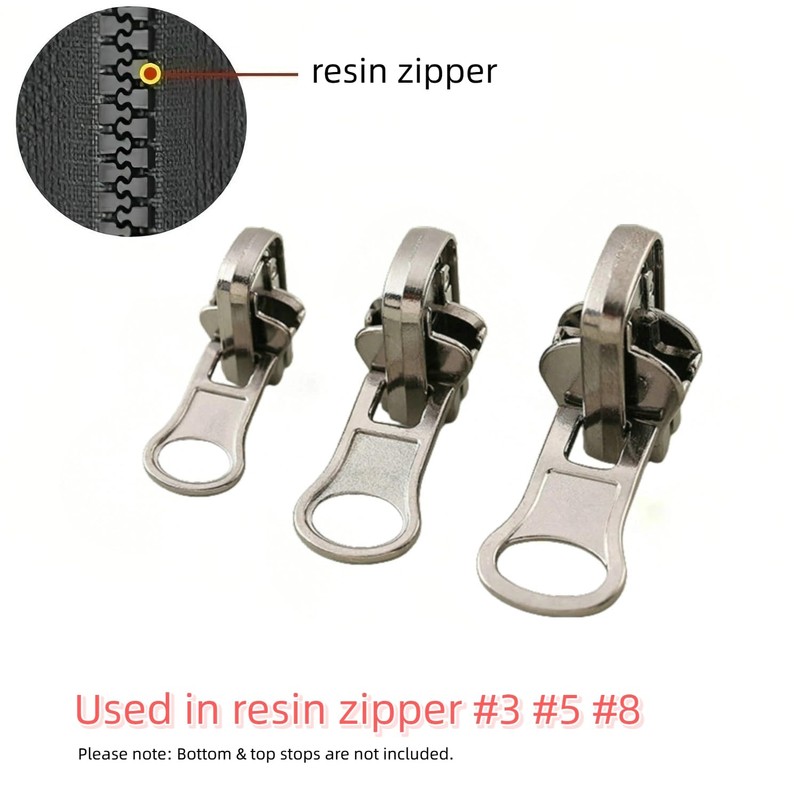 Universal Zipper Repair Kit - 3-Size Double-Sided Zippers Slider Replacement