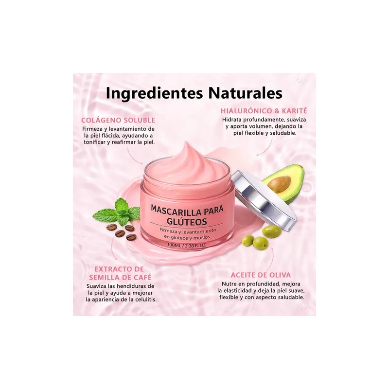 Crema Anticelulitis Firma Colágeno Para Glúteos Y Piernas