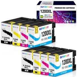 CLYWENSS 8 Pack 1200XL Ink cartridges Replacement for Canon PGI-1200XL PGI1200 XL Compatible to MAXIFY MB2720 MB2020 MB2120 MB2320 MB2050 MB2350 Printer (2Black, 2Cyan, 2Magenta, 2Yellow)