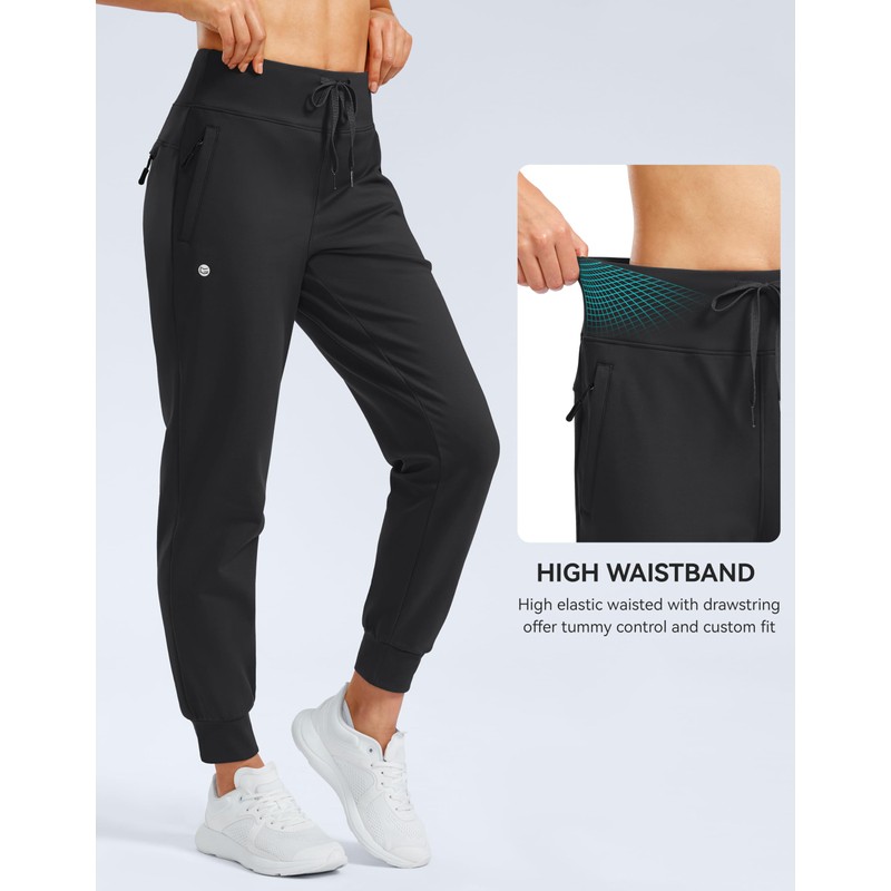 G Gradual Women's Fleece Lined Joggers Water Resistant Hiking Pants