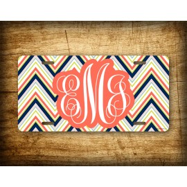 SignsAndTagsOnline.com Retro Monogram License Plate Bold Women's Custom Front Monogrammed Auto Tag Gift