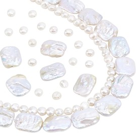 PH PandaHall 70pcs Freshwater Pearl Beads, 6~22mm 2 Styles Natural Pearls