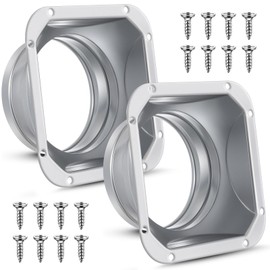 Zonon 2 Pcs 4 Inch Duct Connector Flange Metal Straight Pipe Flange for Heating Cooling Square to Round Air Vent Duct Connector with 8 Screws for Ventilation System