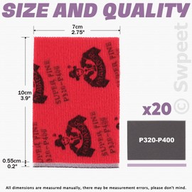 Swpeet 21Pcs 3.9 x 2.8 Inch #320 Grit Ultra Fine Sanding Sponge Sanding Pads and Wooden Paint Brush Assortment Kit, Soft Foam Sand Block Wet Dry Flexible Sanding Pads