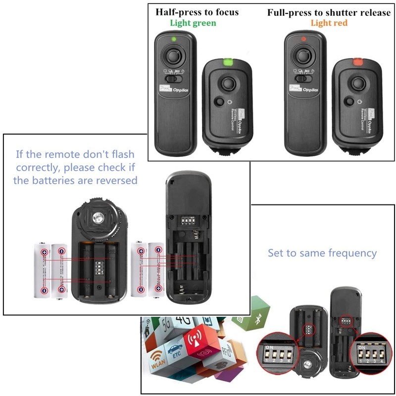 Pixel Camera Wireless Shutter Release Remote Control RW221 N3 Compatible