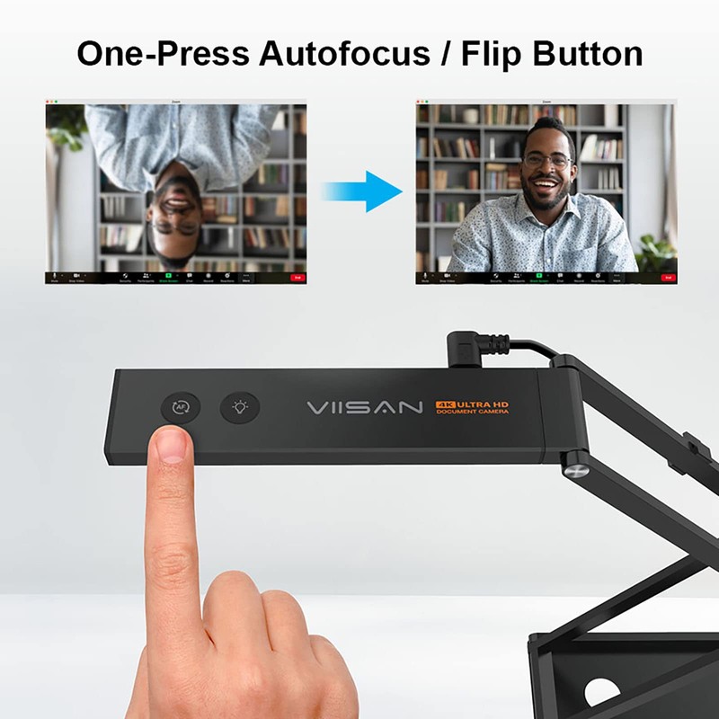 VIISAN Document Camera 13MP 4K with AF Lens, Foldable Webcam