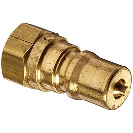 Parker Hannifin BH1-61 Series 60 Brass Multi-Purpose Quick Nipple with Female Pipe Thread, ISO 7241 Series B Interchange, 1/8" Body Size, 1/8"-27 NPTF Thread, 1.26" Length