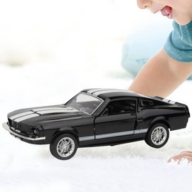 Classic Die Cast Model 1:32 Mini Stimulation Alloy Pull Back Car with Light and Sound Vehicles Mould Scale Car Toy Presents for Boys Girls Toddlers [Black]