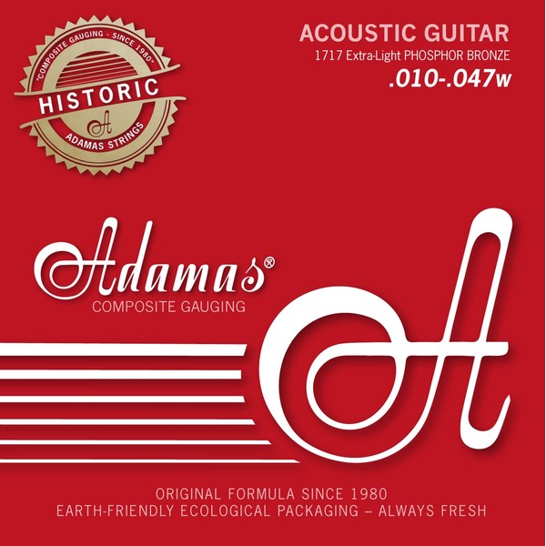 Adamas Acoustic Guitar Strings Historic Reissue Phosphor Bronze Extra-Light, for