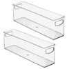 mDesign Plastic Long Stackable Storage Organizer Container, Organization Bin w/Handles
