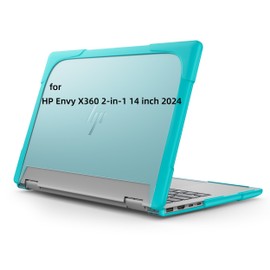 YZBYFON Heavy Duty Case for 14" HP Envy X360 2-in-1 2K Touch-Screen Laptop 2024 Release Shockproof Hard Shell Matte Translucent Anti-Fingerprint Protective Cover with TPU-Covered Edge (Blue)