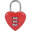 2Pcs Red 3 Digit Combination Padlock, 3mm Shackle, Zinc Alloy