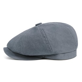 BOTVELA Men's Newsboy Gatsby Hat Cotton Vintage Flat Ivy Cabbie Cap (Grey, 7 1/4)