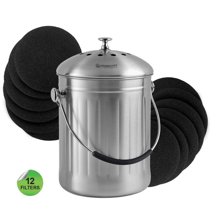 12 Pieces Activated Carbon Compost Bin Filters - Extra Thick