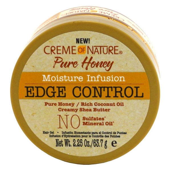 Creme Of Nature Pure Honey Edge Control Gel 2.25 Ounce Jar (66ml) (6 Pack)