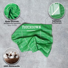 40YARDS American Football Tea Towels (Pack of 2) in Pitch Design - 100% Cotton, Size: 65 x 40 cm, 200 g/m²