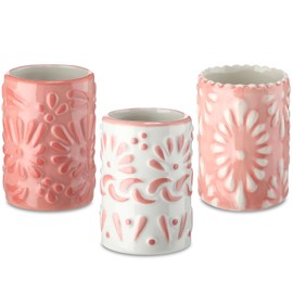 Roshtia 3 Pcs Talavera Shot Glasses Tequila Shot Glasses Ceramic Mexican Drinking Glasses 2 Oz Decorative Shot Glasses with Heavy Base for Bachelorette Party Western Themed Party Fiesta Supplies