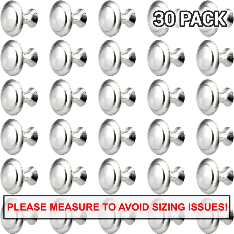 IFAMIO 30 Pack Kitchen Cabinet Knobs Round Cupboard Handles Stainless